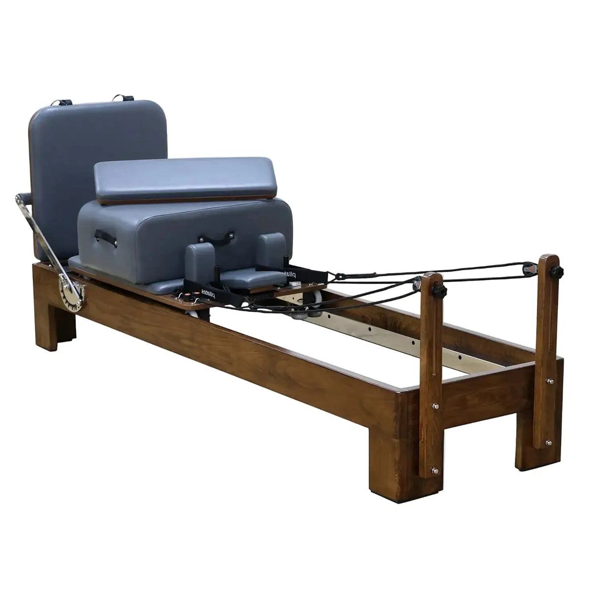 Reformer Pilates Vector Full Guide — bois chêne finition noyer